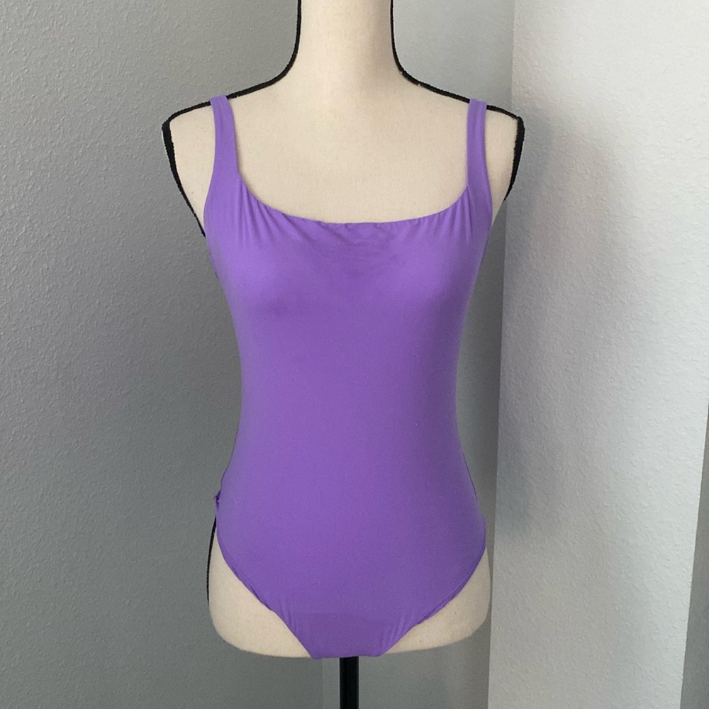 Skims Fits Everybody Square Neck Bodysuit - Purple